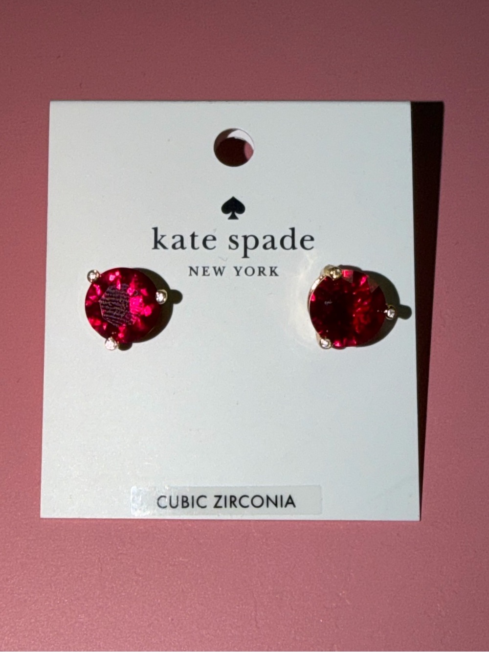 New Kate Spade Rise & Shine Festive Pink Crystal Stud Earrings